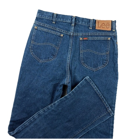 Lee Other - Vtg Lee Jeans Men 34x36 Blue Bootcut USA Union Made 70s 80s Talon Zip Dark Wash